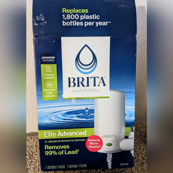 Brita‎ Elite Faucet Water Filtration Mount System White 2 Filters NIOB - Picture 6 of 8
